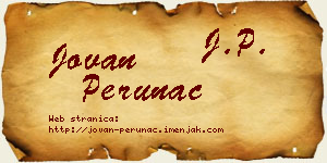 Jovan Perunac vizit kartica